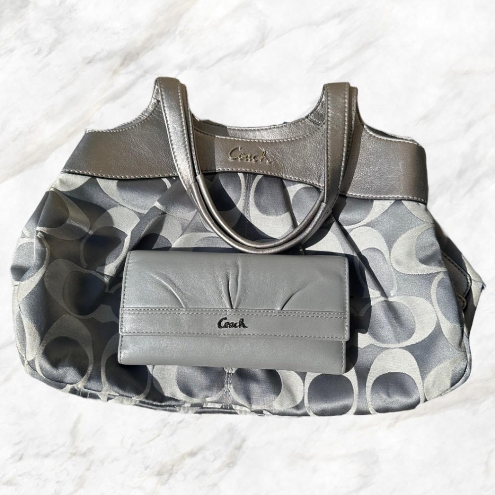 Coach Metallic Silver Handbag